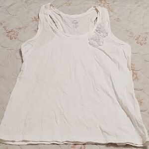 Old Navy Ivory Tank Top with Floral Detail